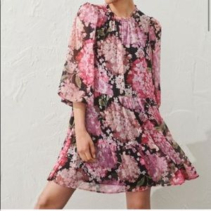 H&M Wide Cut Black/Floral Dress Large